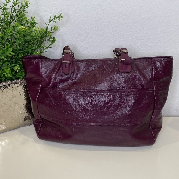 Coach Tribeca Double Strap Patent Leather Tote Shoulder Bag 14123 Authentic - Picture 3 of 16